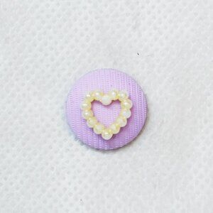 White Heart Purple Pin Accessory